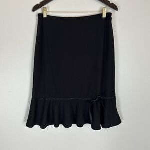 Cato M Black Mini Skirt Bow Ruffle Hem Coquette Whimsigoth Fairy Dark Witchy